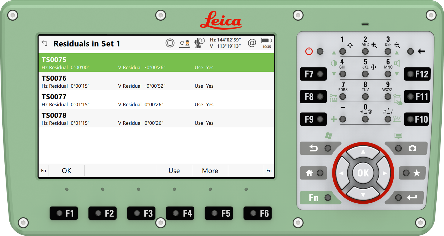 A Leica Captivate Rail App screenshot showing the toolbox inluding the Export Cut Sheet tool on a CS30 field controller.